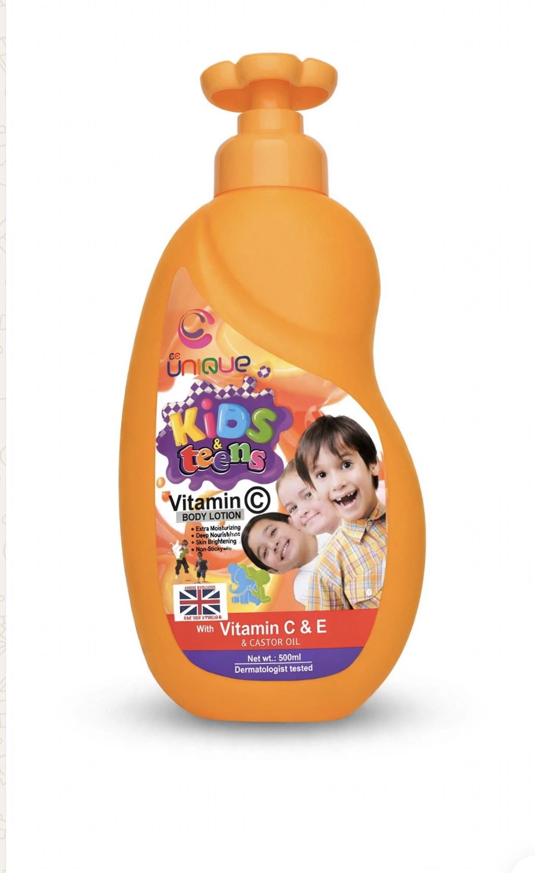 Unique kids and teens vitamin C lotion